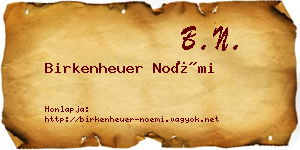 Birkenheuer Noémi névjegykártya